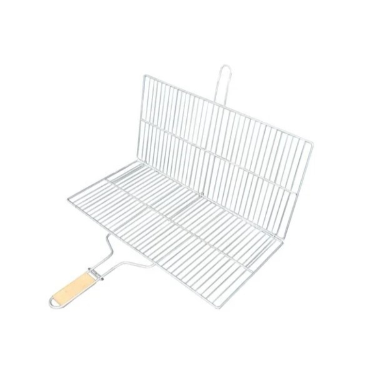 Büyük Boy Mangal Izgarası - 50x30 cm - Ahşap Saplı