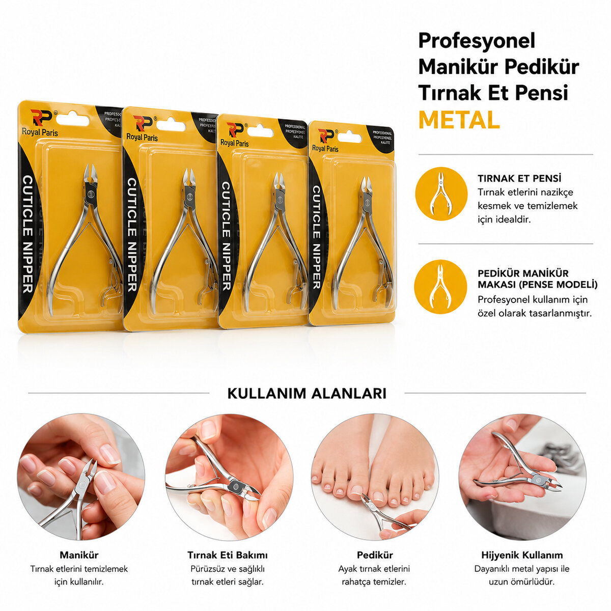 Profesyonel Tırnak Eti Pensi - Manikür Pedikür Makası - Metal