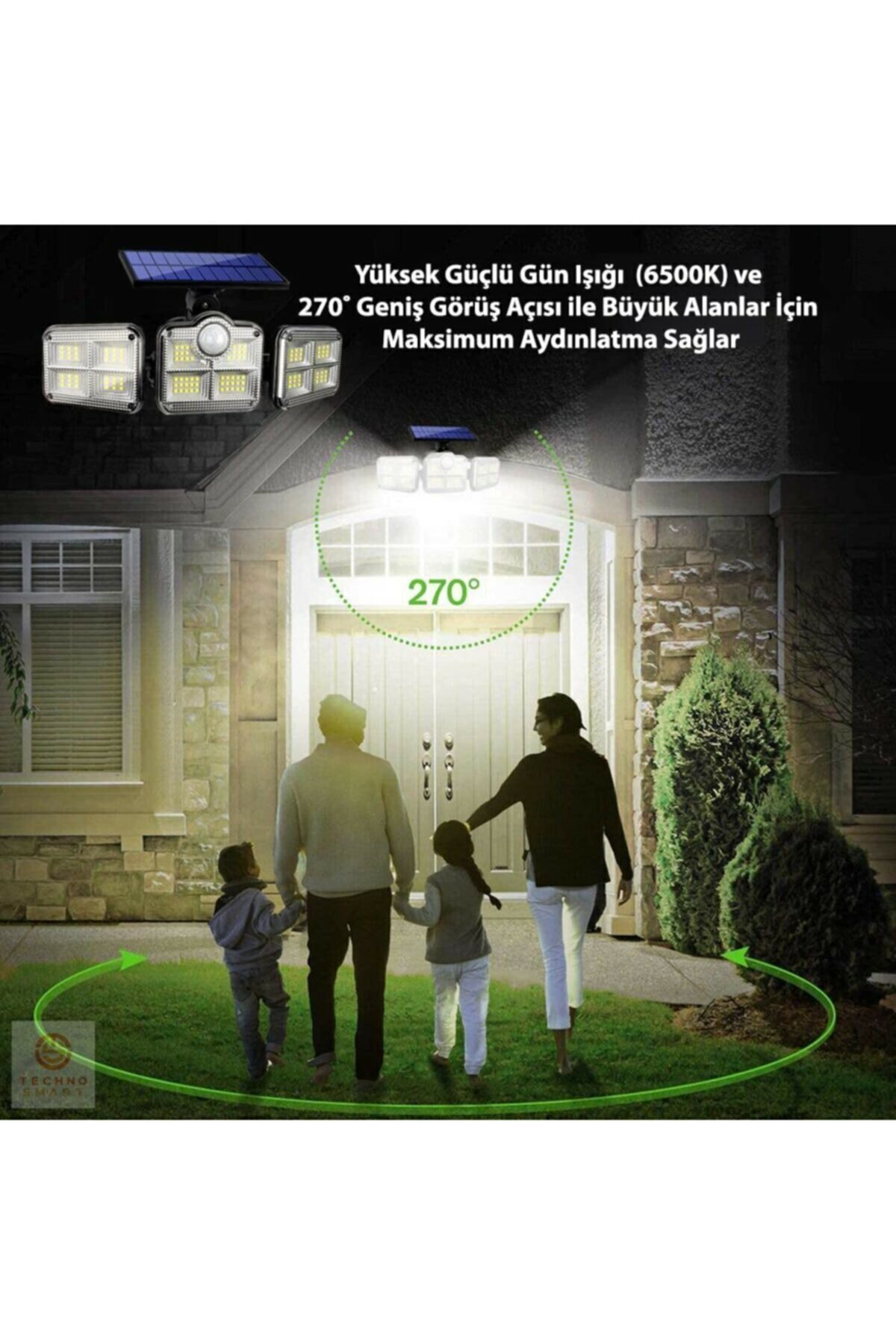 Uzaktan Kumandalı 122 Led Sensörlü Bahçe Lambası